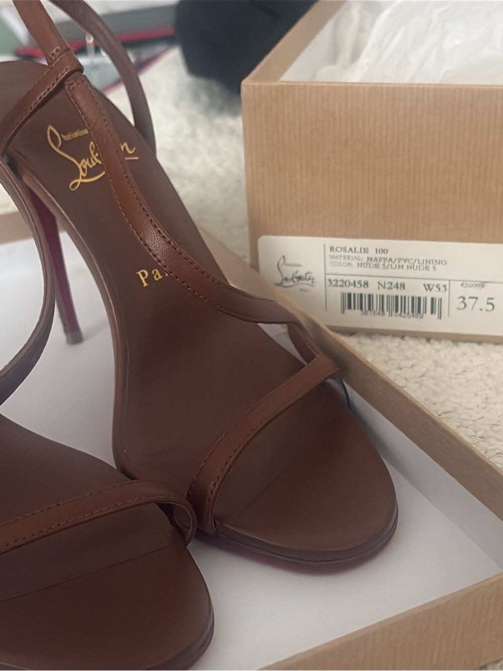 Christian Louboutin Rosalie Nude 5 Slingback Sandals
